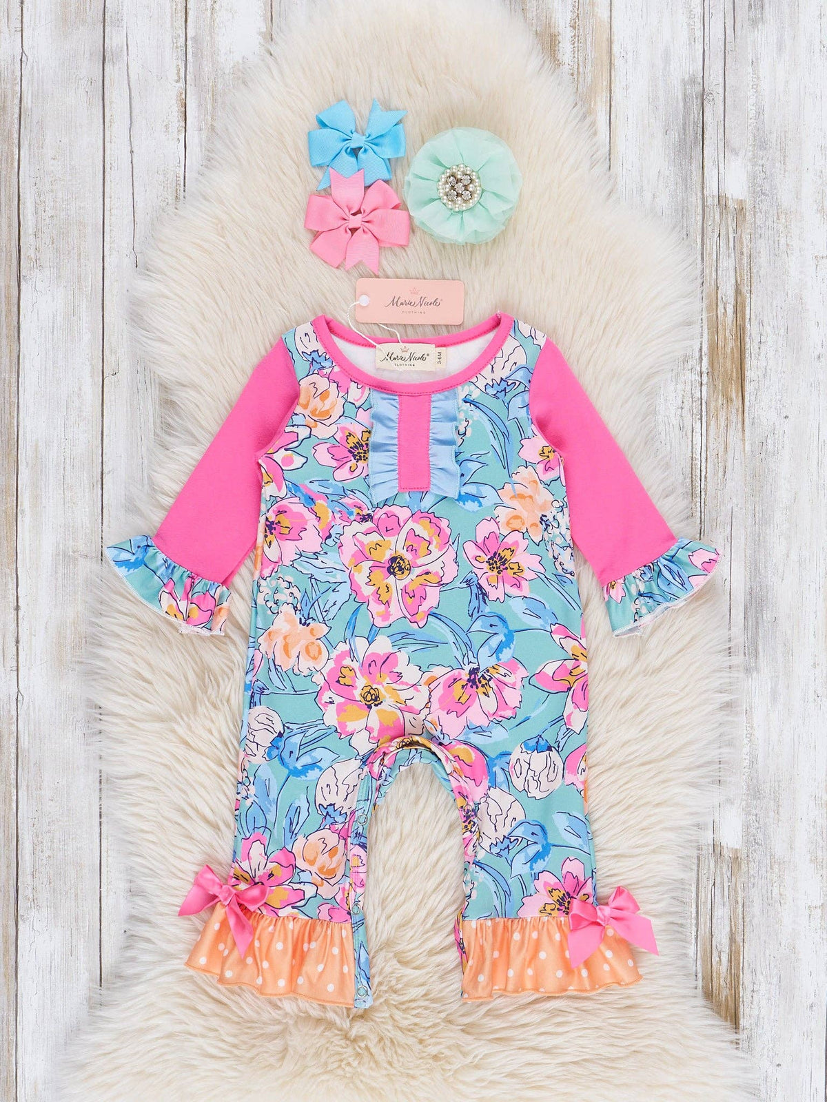 Floral Daydream Ruffle Romper: 3/6MOS