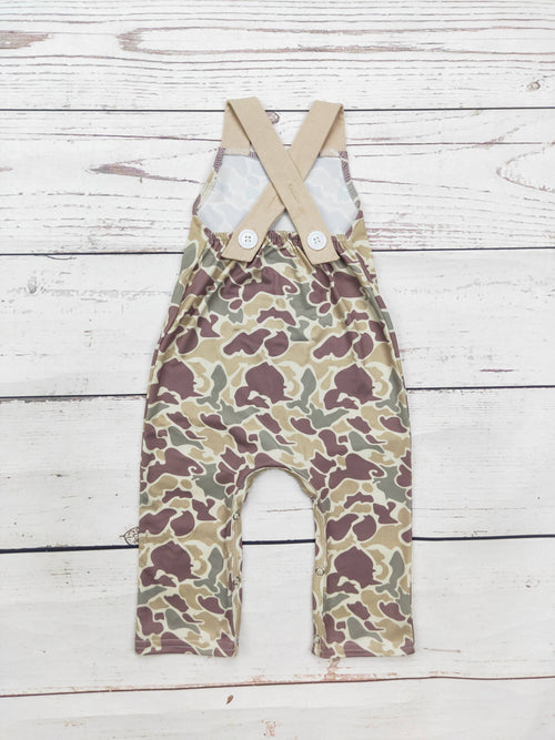 Baby Boy Camouflage Deer Appliqué Jumpsuit: 2T