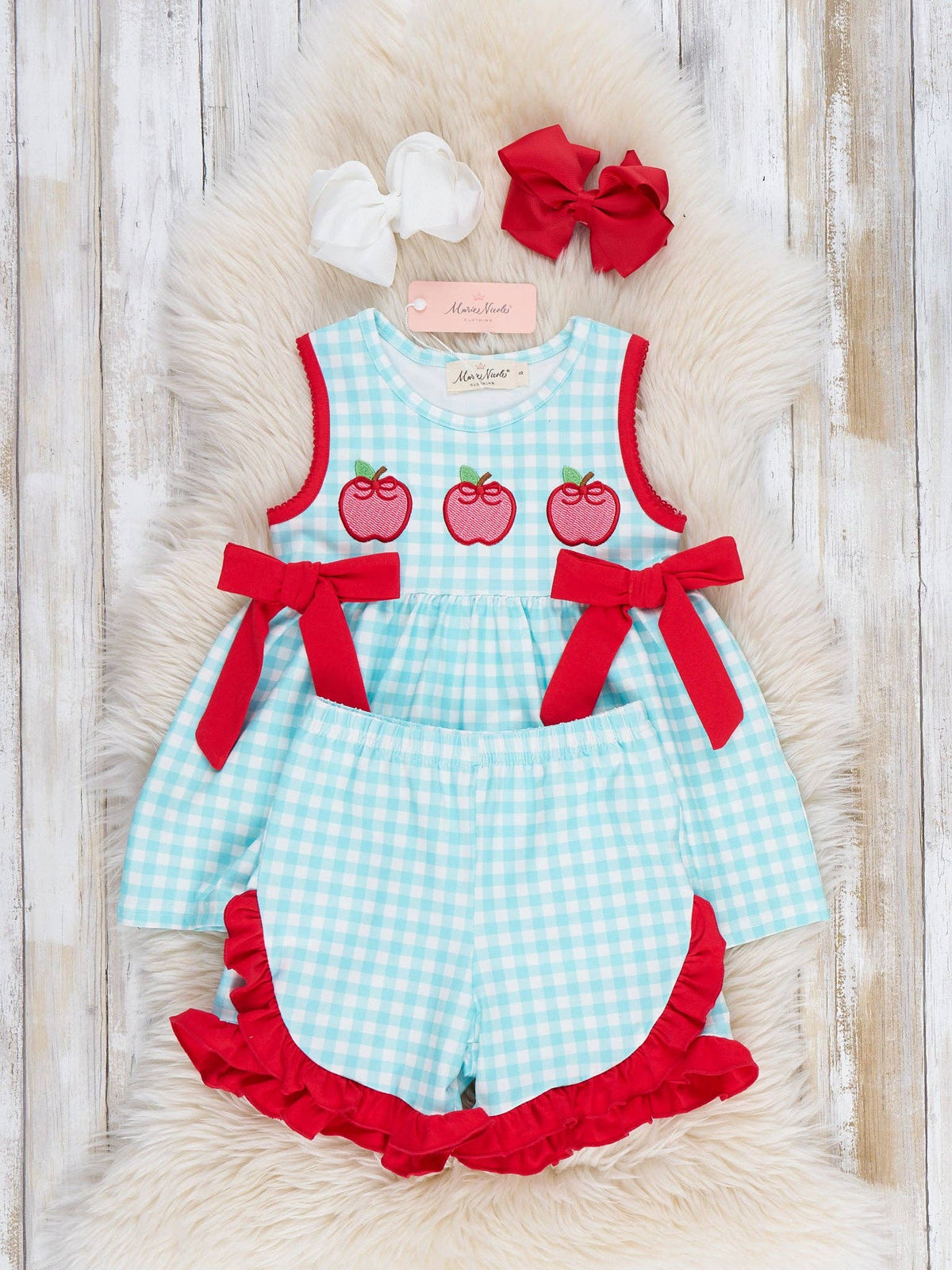 Apple Orchard Embroidered Ruffle Outfit: L(4yrs)