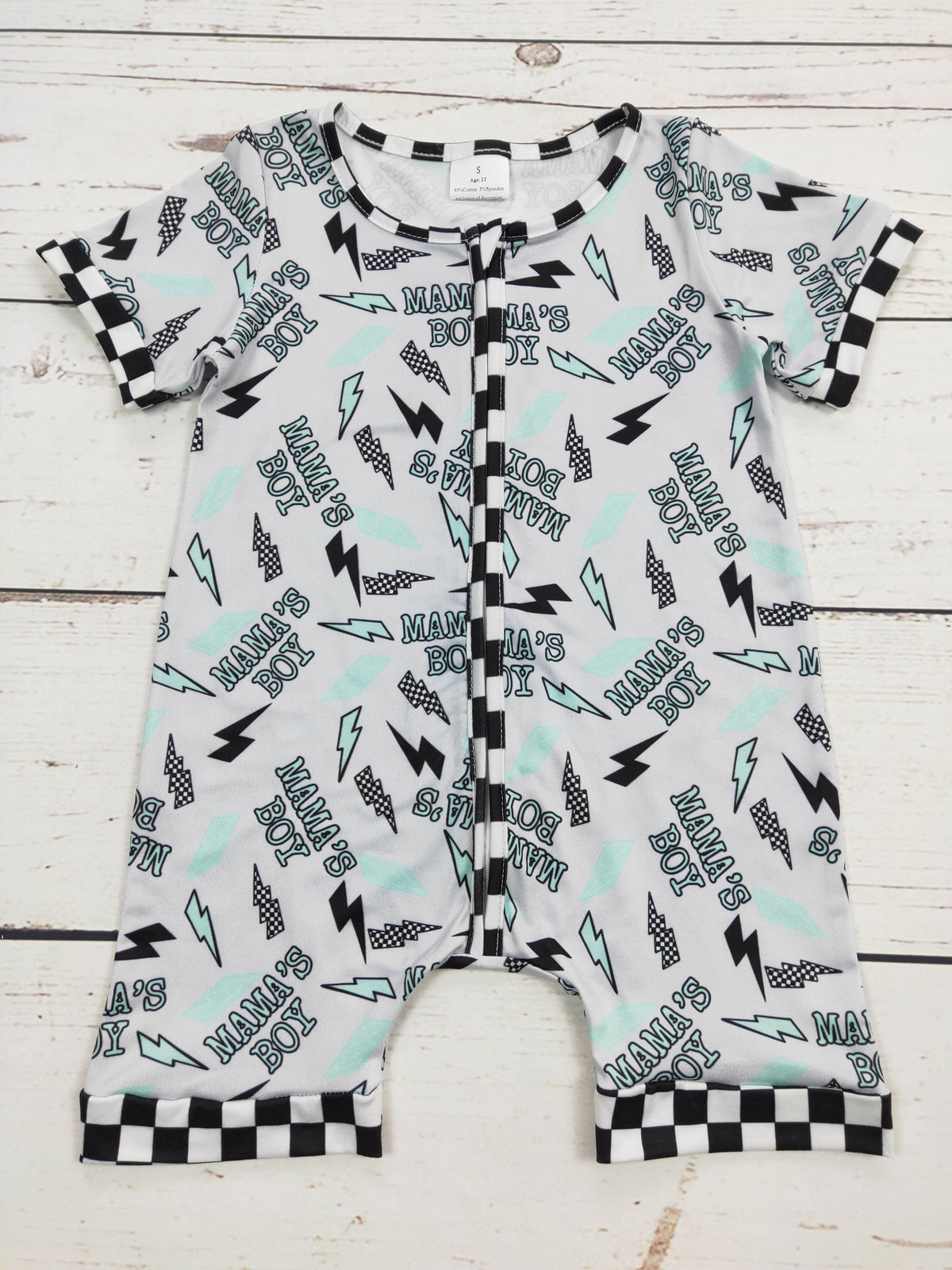 MAMA'S BOY Baby Zip Romper: 2T