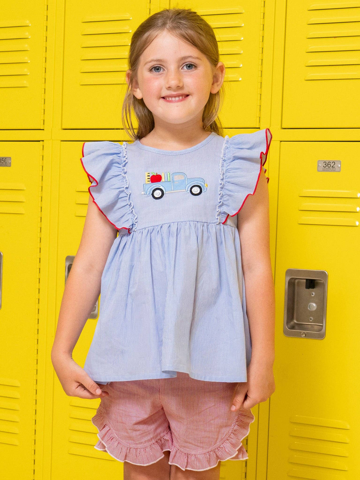 School Road Trip Embroidered 100% Cotton Outfit: M(3yrs)