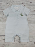 Duck Appliqué Stripe Printed Baby Boy Romper: 2T