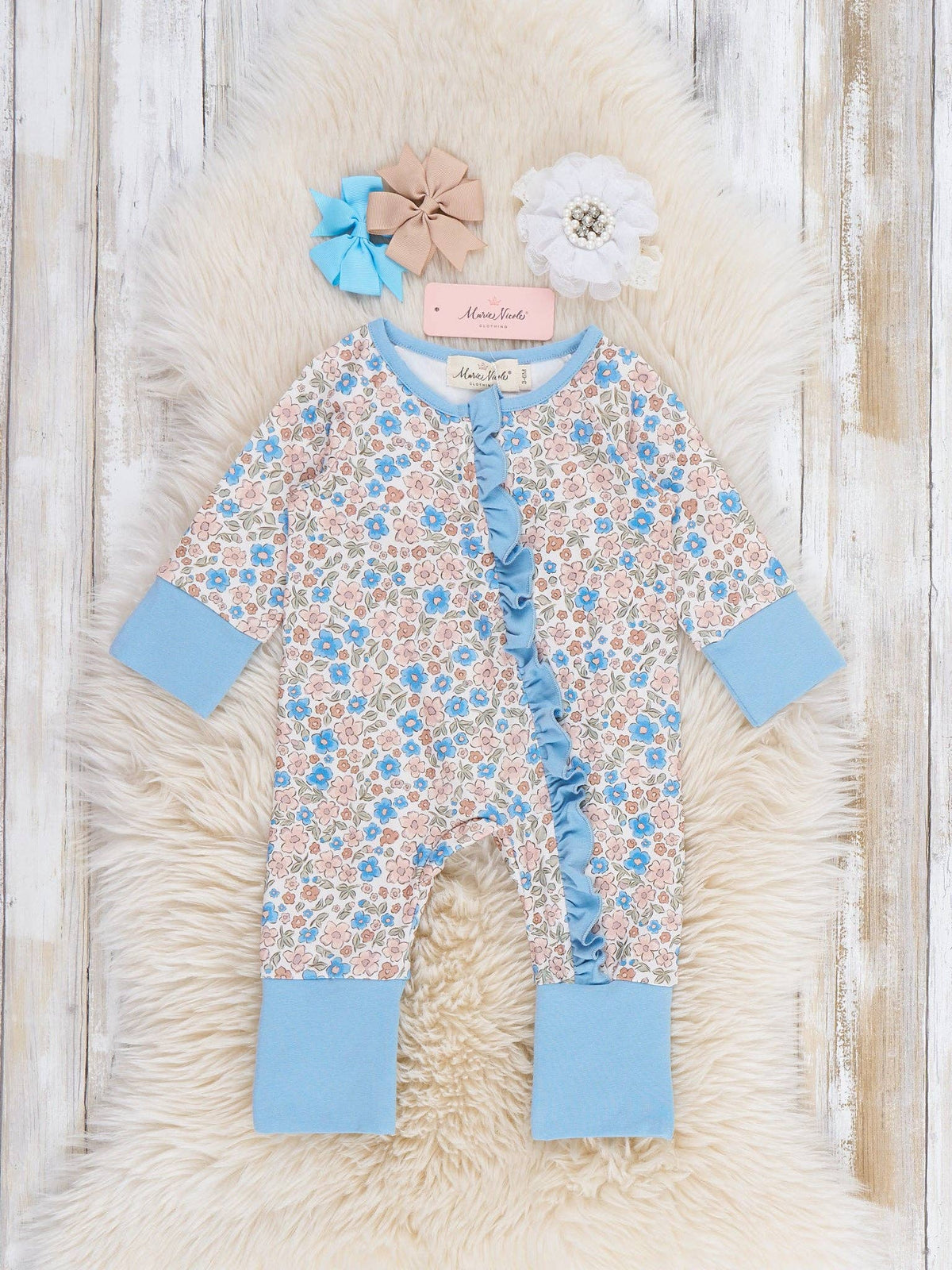 Blossom Floral Ruffle Romper: 0/3MOS