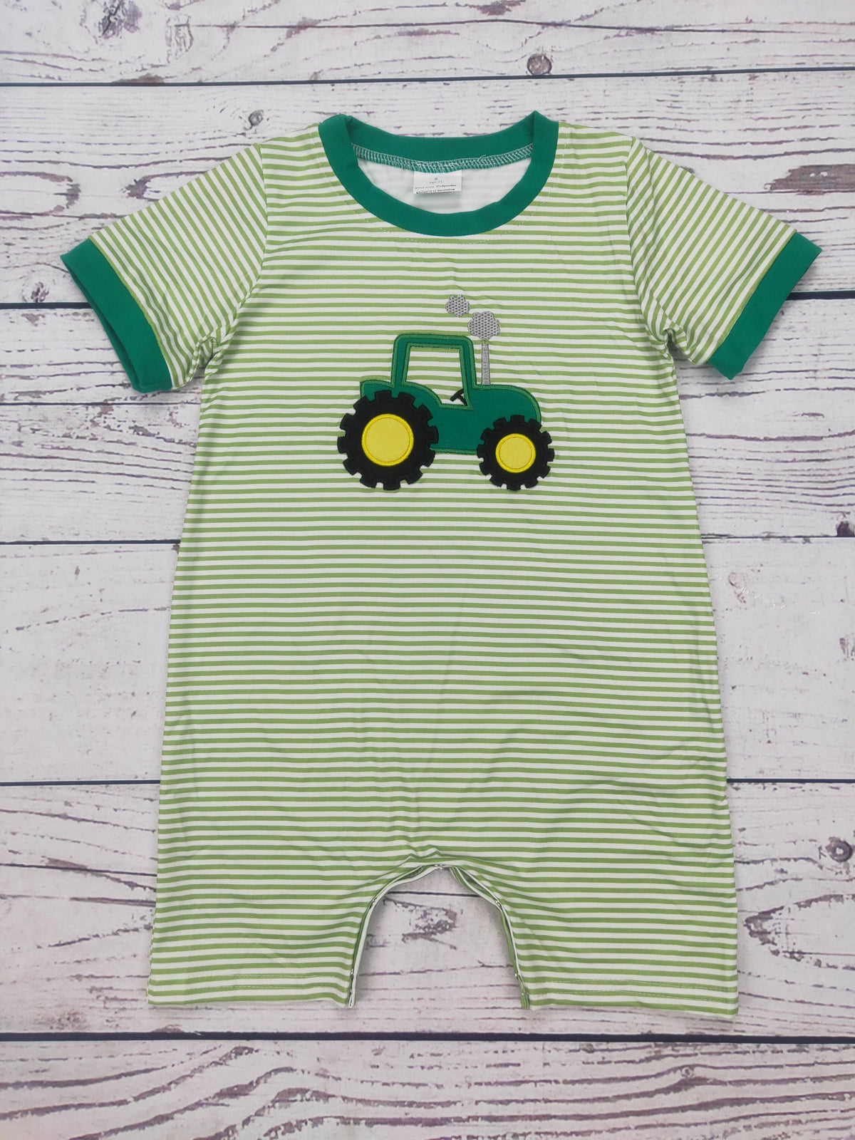 Baby Boy Appliqué Farm Romper: 2T